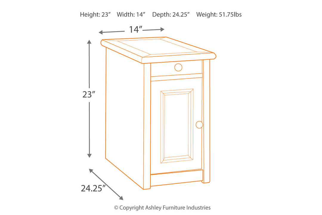 Bolanburg Chairside End Table with USB Ports & Outlets (T637-7)