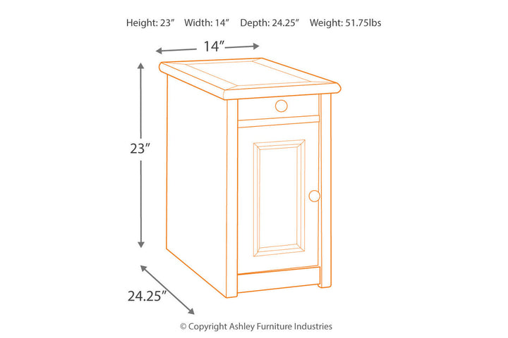 Bolanburg Chairside End Table with USB Ports & Outlets (T637-7)