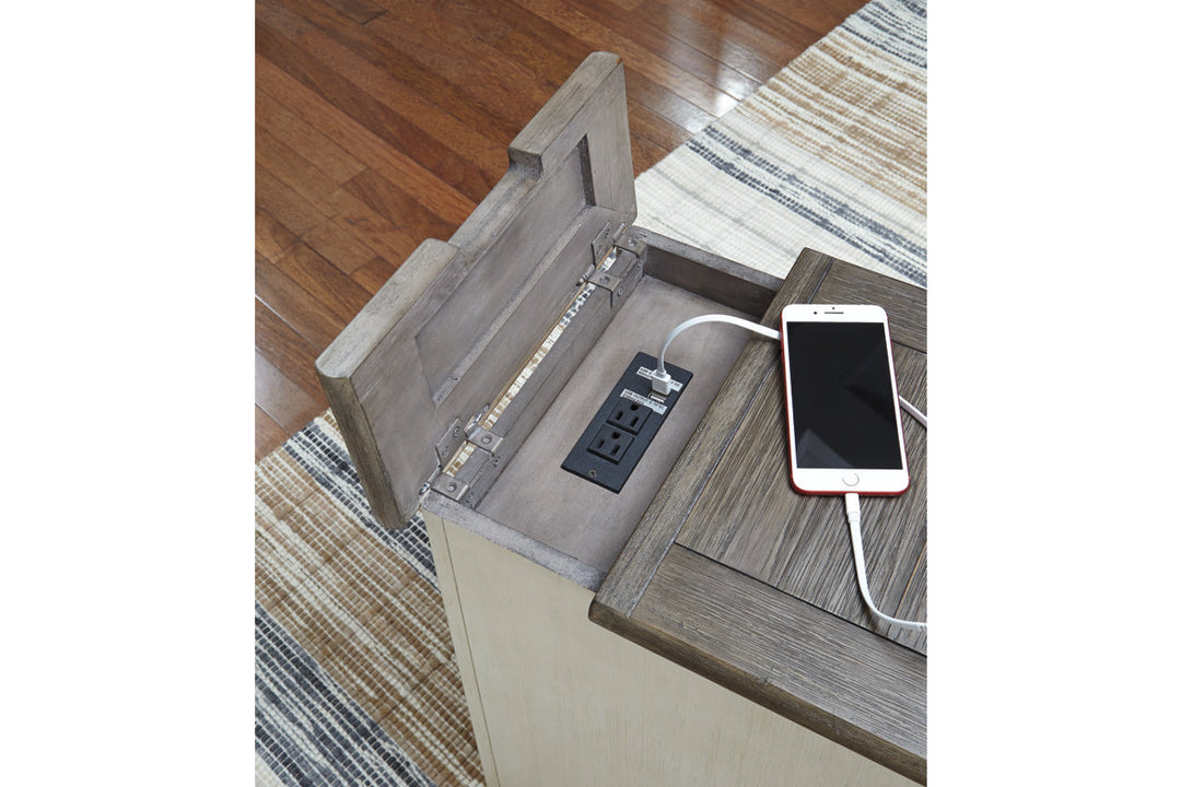 Bolanburg Chairside End Table with USB Ports & Outlets (T637-7)