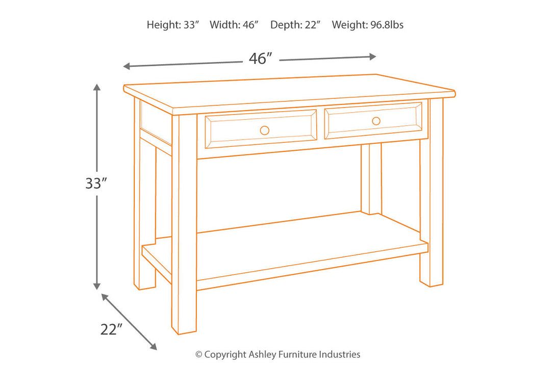 Tyler Creek Sofa/Console Table (T736-4)