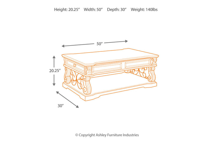 Alymere Coffee Table with Lift Top (T869-9)