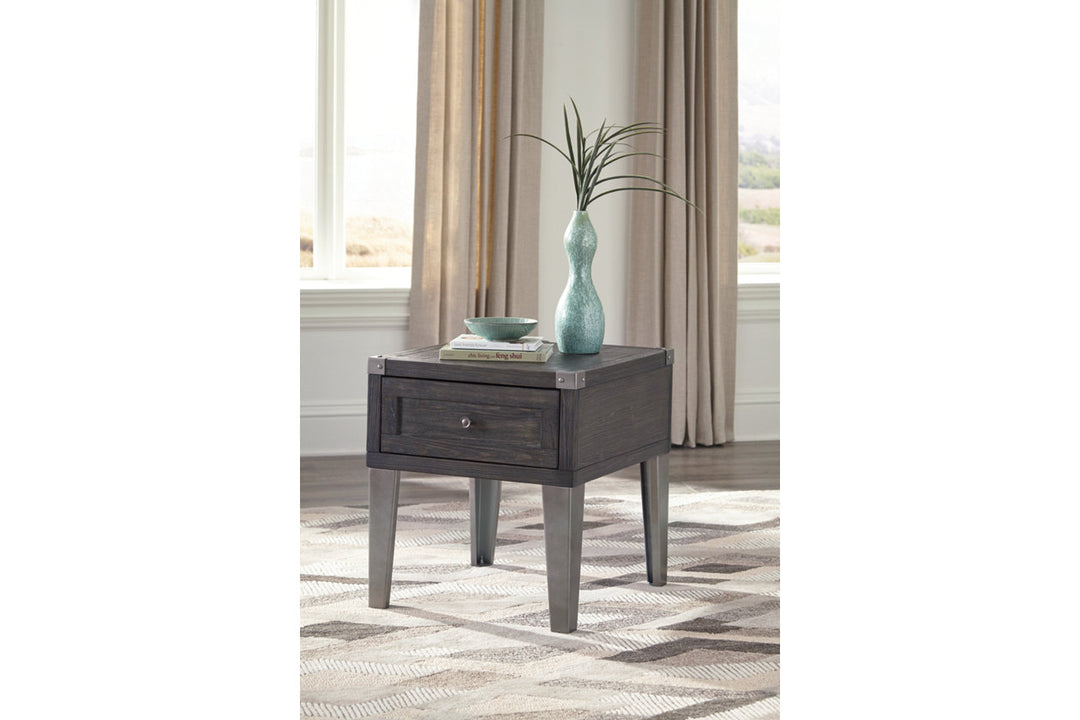 Todoe End Table with USB Ports & Outlets (T901-3)