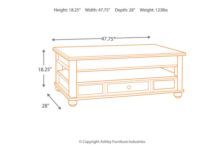 Barilanni Coffee Table with Lift Top (T934-9)