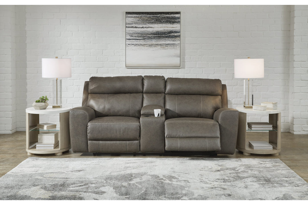 Roman Power Reclining Loveseat with Console (U2540218)