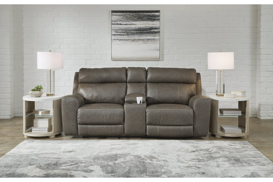 Roman Power Reclining Loveseat with Console (U2540218)