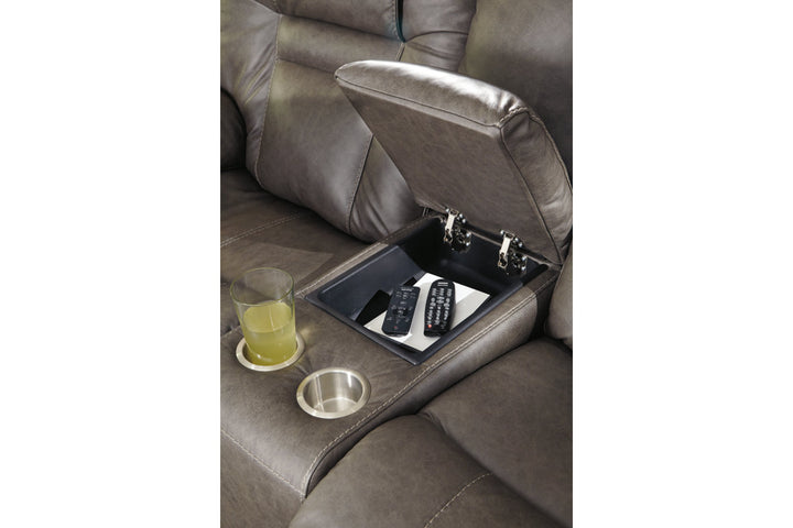 Wurstrow Power Reclining Loveseat with Console (U5460218)