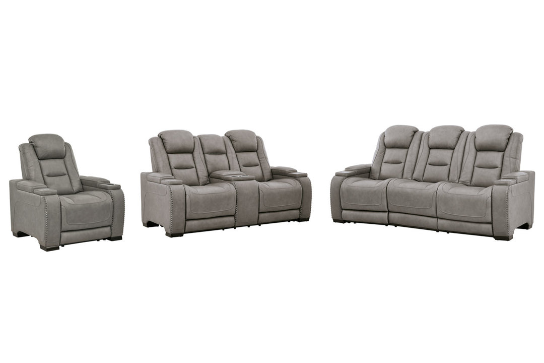 The Man-Den Power Reclining Sofa and Loveseat with Power Recliner (U85305U2)