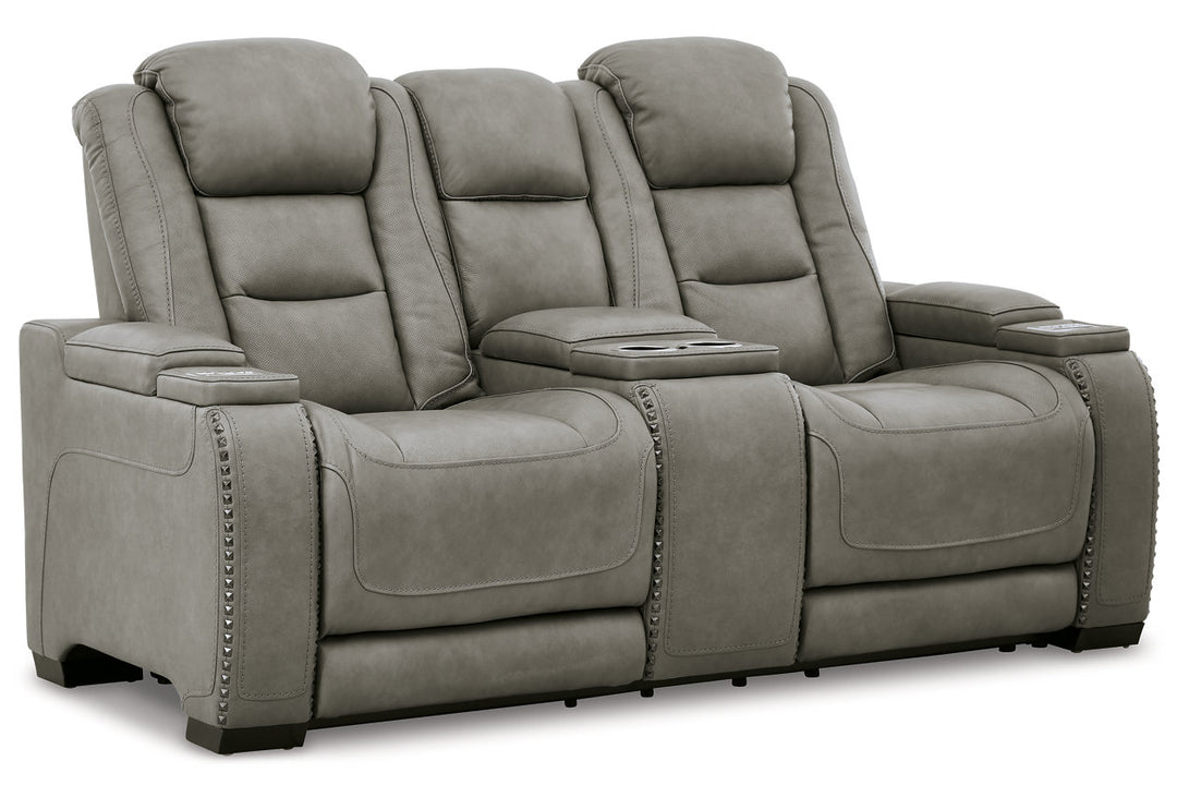 The Man-Den Power Reclining Sofa and Loveseat with Power Recliner (U85305U2)