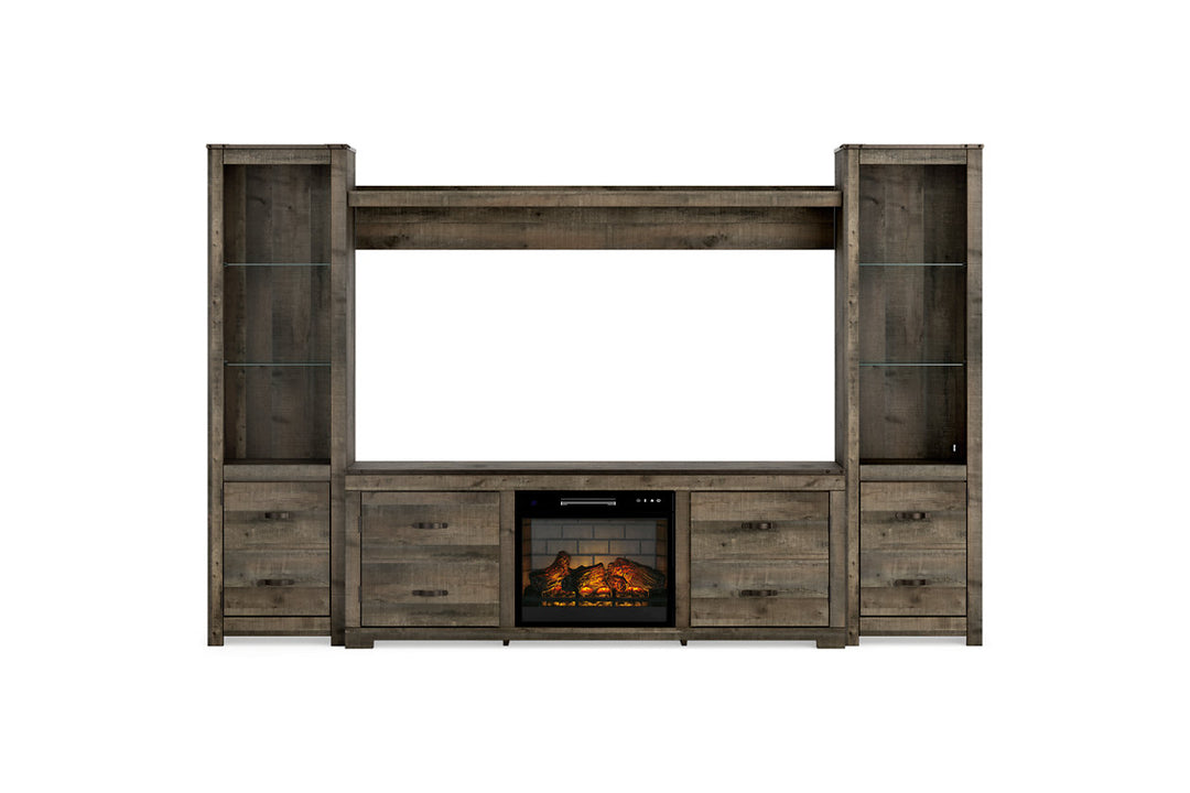 Trinell 4-Piece Entertainment Center with Electric Fireplace (W446W17)