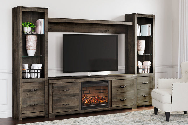 Trinell 4-Piece Entertainment Center with Electric Fireplace (W446W17)