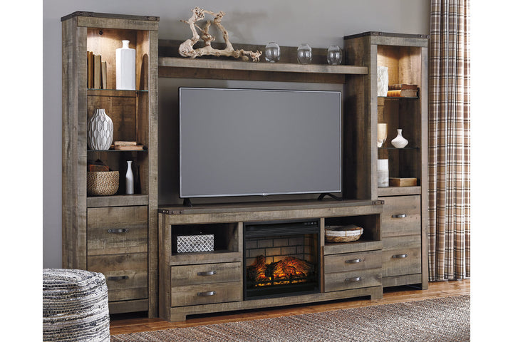 Trinell 4-Piece Entertainment Center with Electric Fireplace (W446W8)