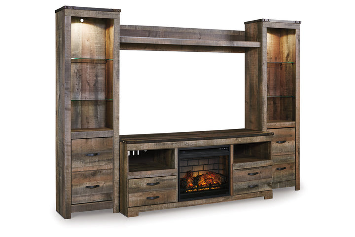 Trinell 4-Piece Entertainment Center with Electric Fireplace (W446W8)