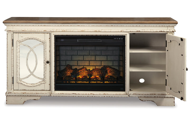 Realyn 74" TV Stand with Electric Fireplace (W743W2)