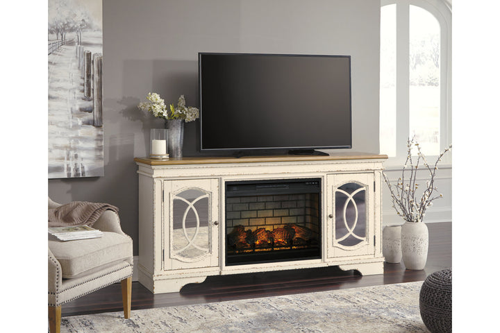 Realyn 74" TV Stand with Electric Fireplace (W743W2)