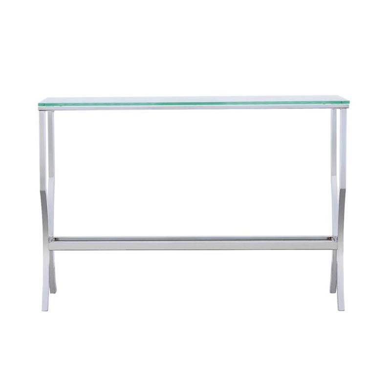 Saide Rectangular Sofa Table with Mirrored Shelf Chrome (720339)