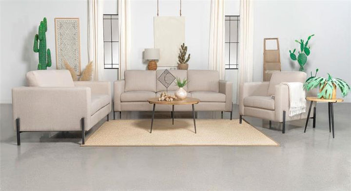 Tilly 3-piece Upholstered Track Arms Sofa Set Oatmeal (509901-S3)