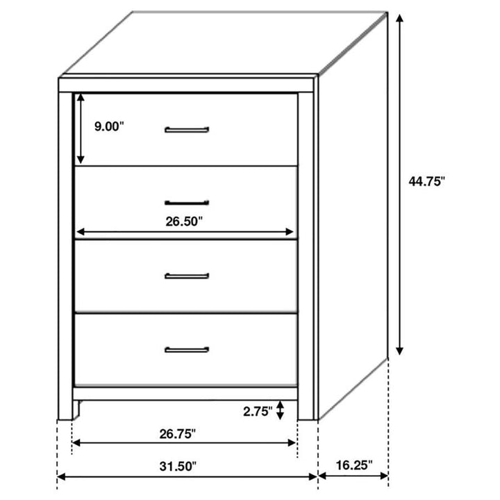 Brantford 4-drawer Chest Barrel Oak (207045)