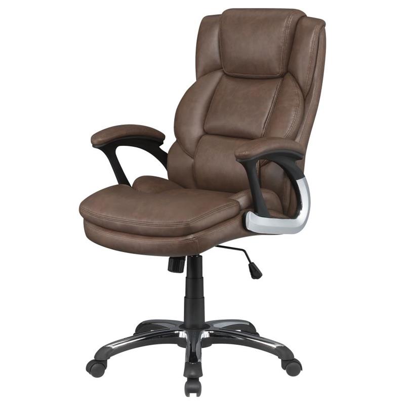 Nerris Adjustable Height Office Chair with Padded Arm Brown and Black (881184)