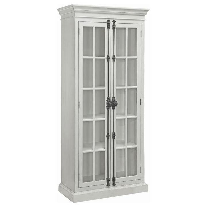 Toni 2-door Tall Cabinet Antique White (910187)