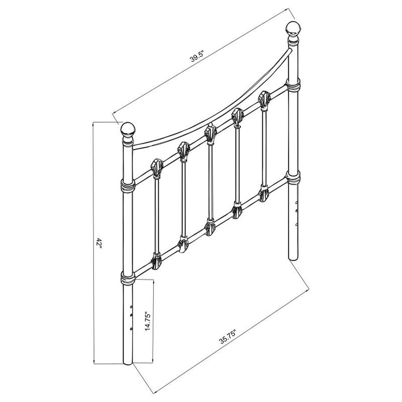 Marie Twin Metal Headboard White (450101T)