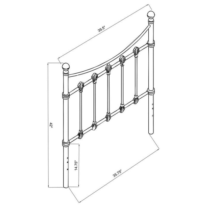 Marie Twin Metal Headboard White (450101T)