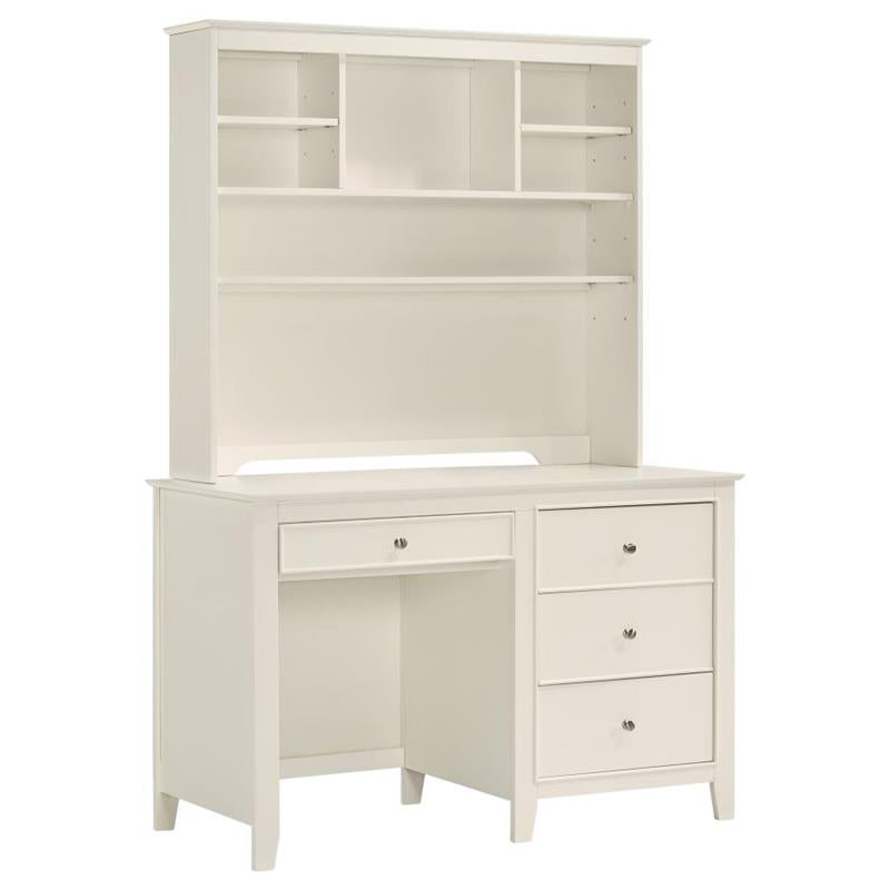 Selena Desk Hutch with Shelves Cream White (400238)