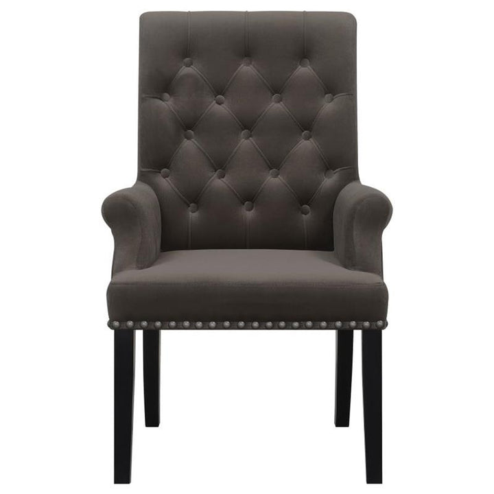 Alana Upholstered Tufted Arm Chair with Nailhead Trim (115173)