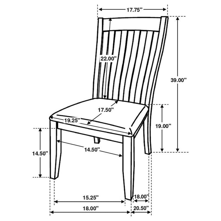 Anwar Vertical Slat Back Dining Side Chair Off White (122302)