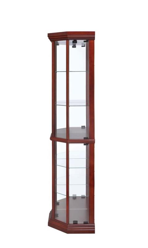 Appledale 6-shelf Corner Curio Cabinet Medium Brown (3393)