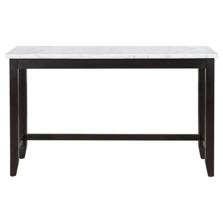 Toby Rectangular Marble Top Counter Height Table Espresso and White (115528)