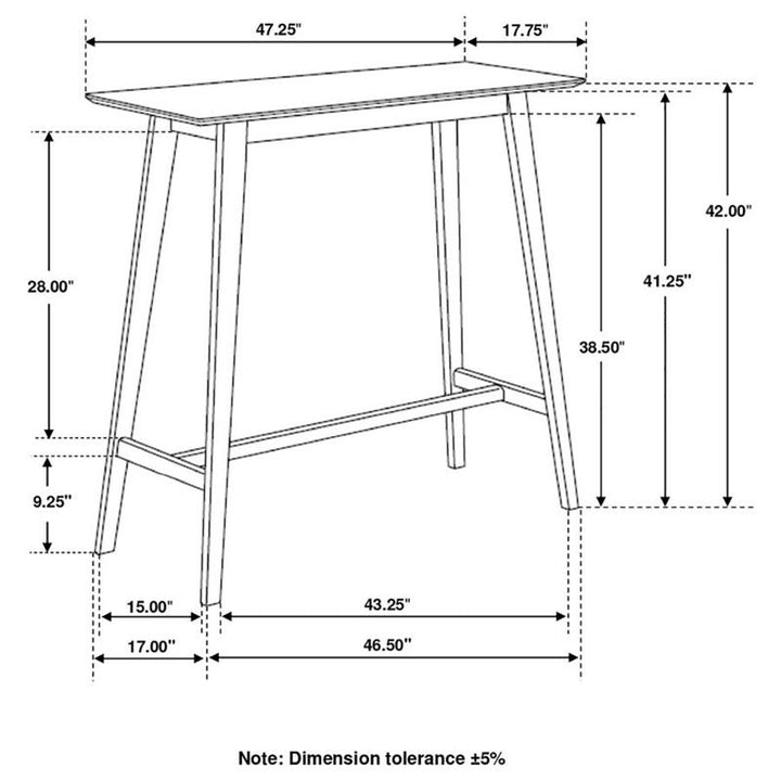 Finnick Rectangular Bar Table Walnut (101436)