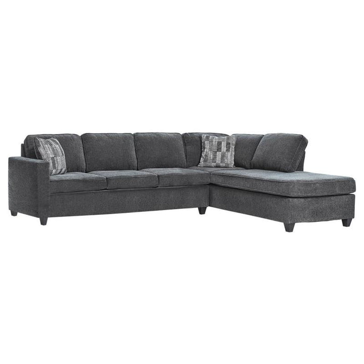 Mccord 2-piece Cushion Back Sectional Dark Grey (509347)