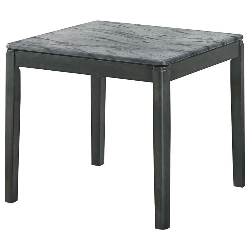Mozzi Square End Table Faux Grey Marble and Black (753517)