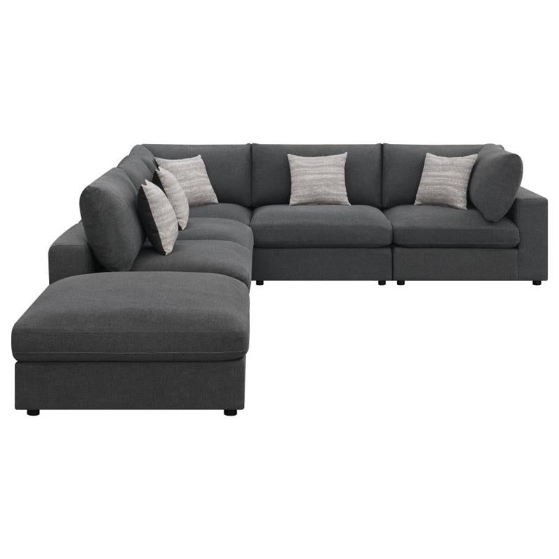 Serene 6-piece Upholstered Modular Sectional Charcoal (551324-SET)