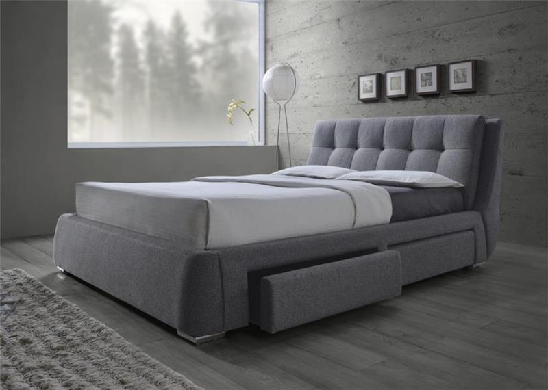 Fenbrook Queen Tufted Upholstered Storage Bed Grey (300523Q)