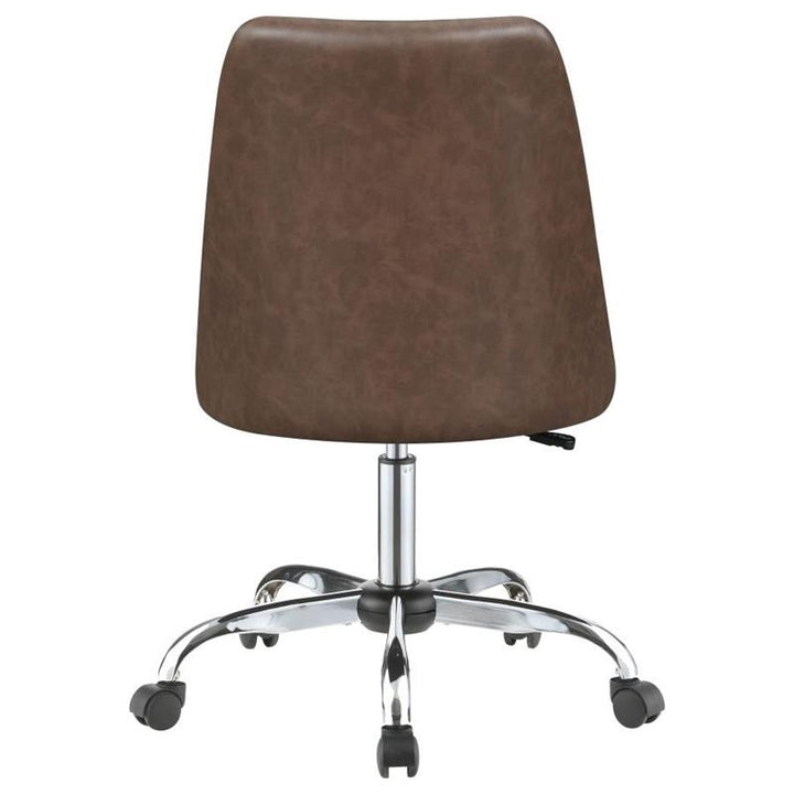 Althea Upholstered Tufted Back Office Chair Brown and Chrome (881197)