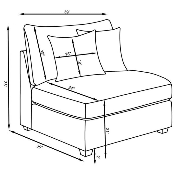 Cambria 6-piece Upholstered Modular Sectional Grey (551511-S6A)