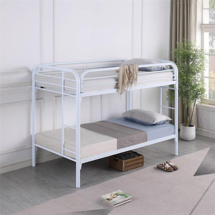 Morgan Twin Over Twin Bunk Bed White (2256W)