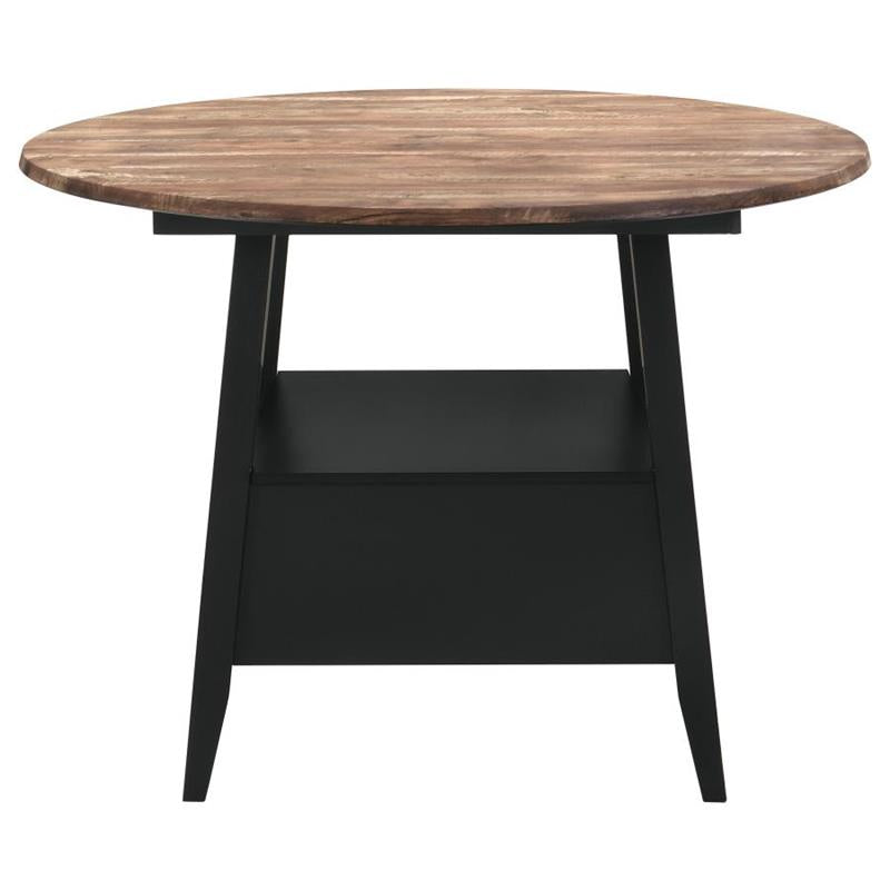 Gibson 1-drawer Round Counter Height Table Yukon Oak and Black (115158)