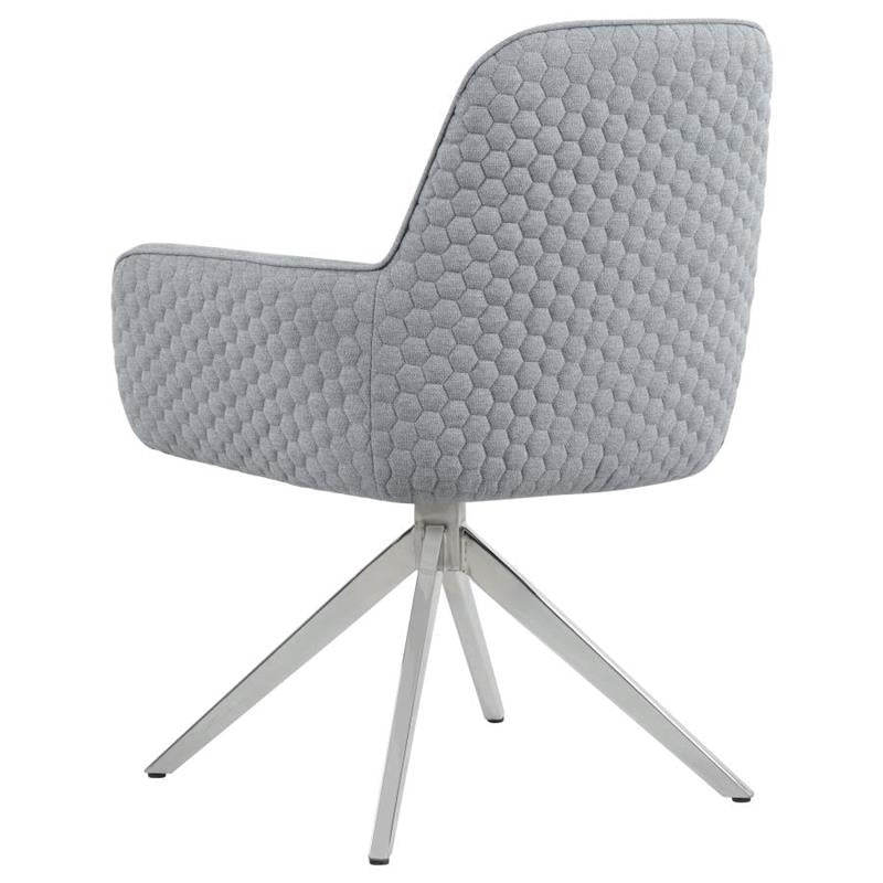 Abby Flare Arm Side Chair Light Grey and Chrome (110322)