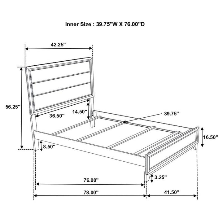 Watson Twin Panel Bed Grey Oak (212421T)
