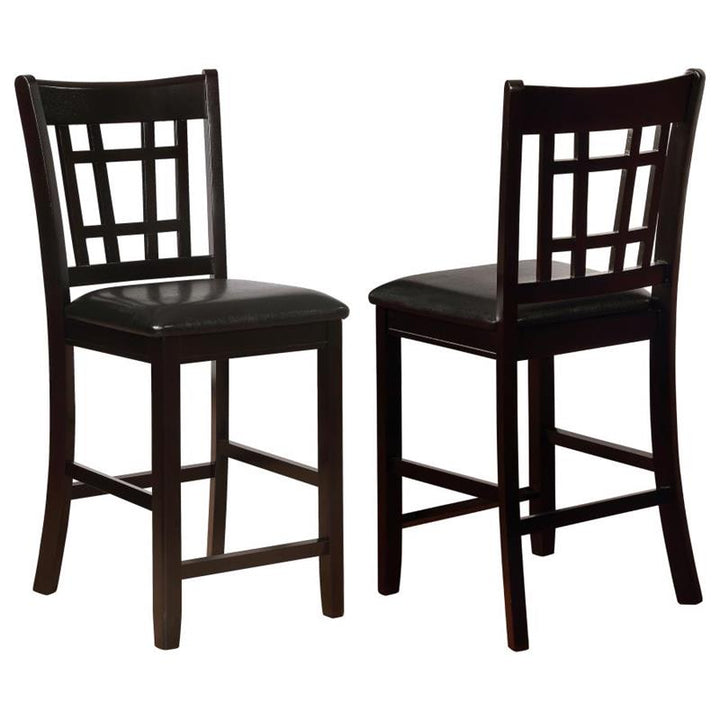 Lavon Upholstered Counter Height Stools Black and Espresso (Set of 2) (102889)