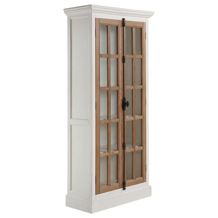 Tammi 2-door Tall Cabinet Antique White and Brown (950965)