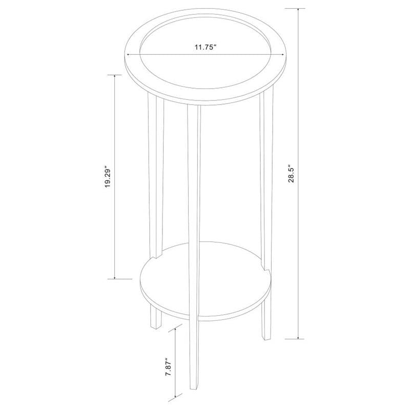 Kirk Round Accent Table with Bottom Shelf Espresso (900936)