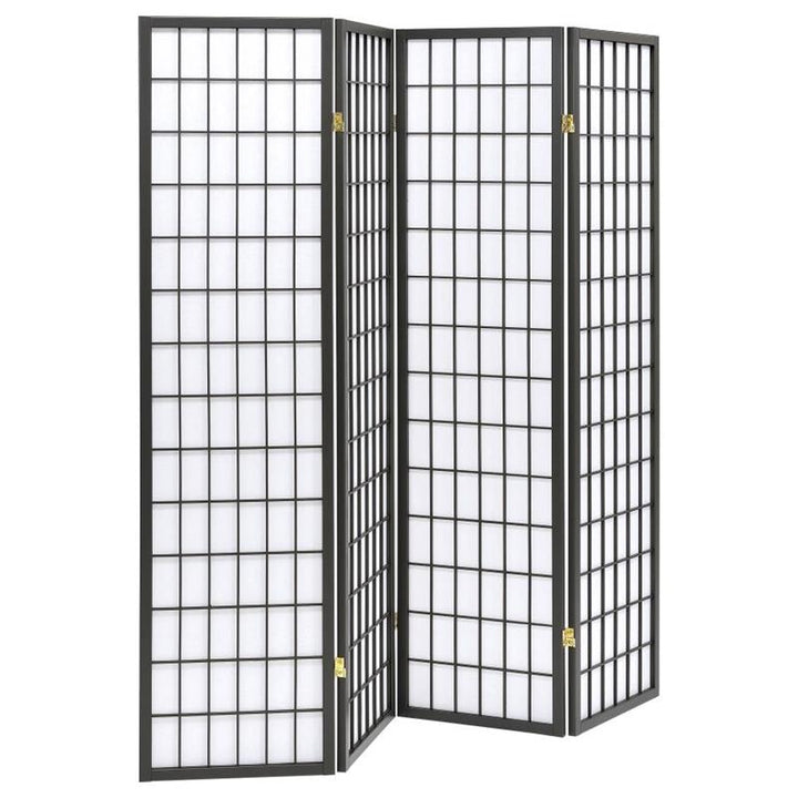 Roberto 4-panel Folding Screen Dark Grey and White (902631)