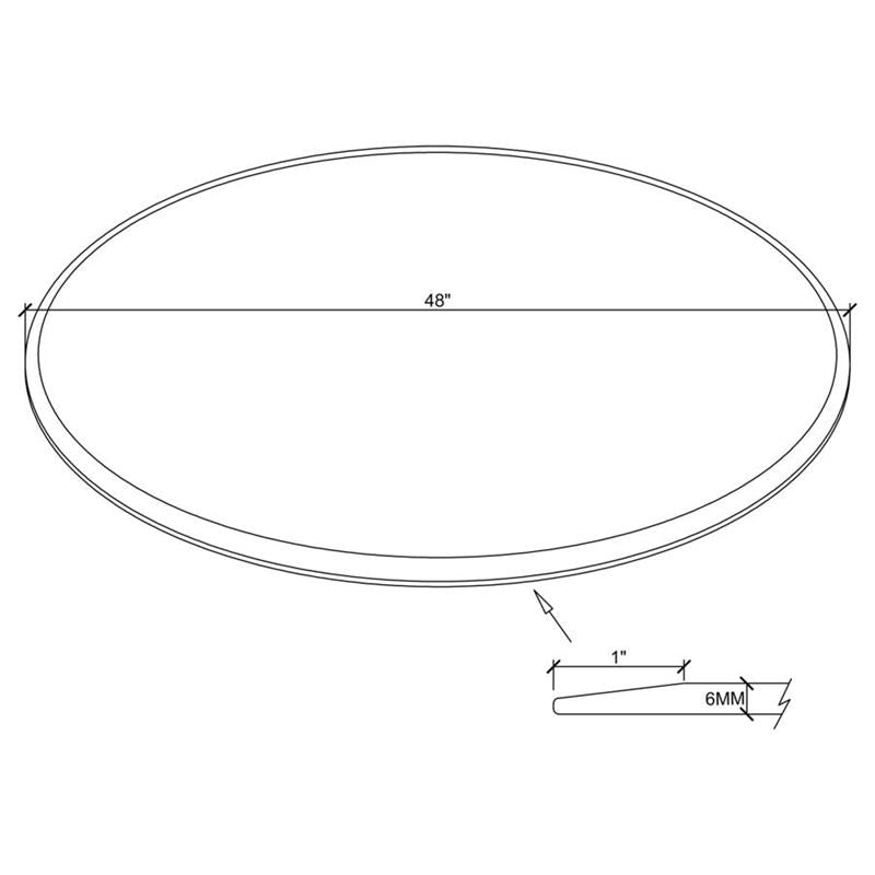48" 6mm Round Glass Table Top Clear (CB48RD-6)