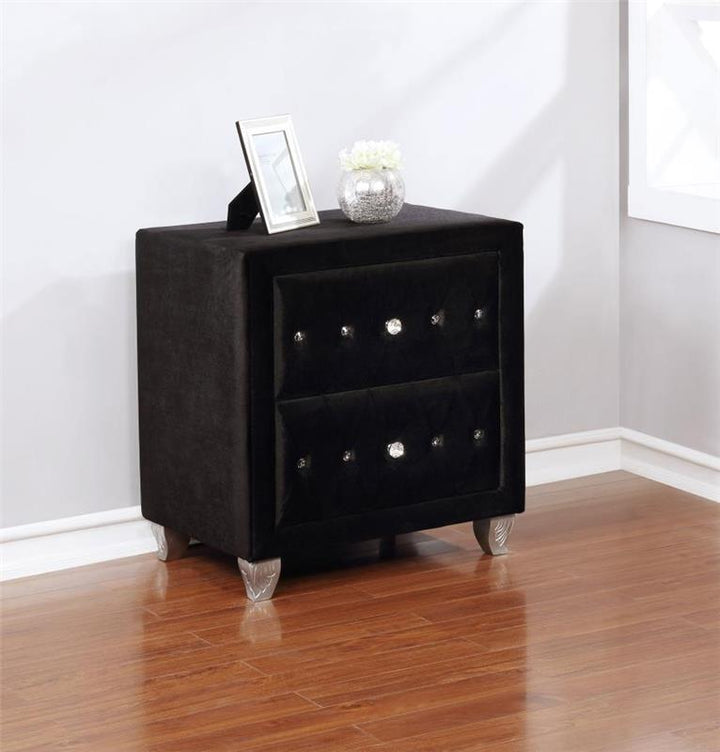 Deanna 2-drawer Rectangular Nightstand Black (206102)