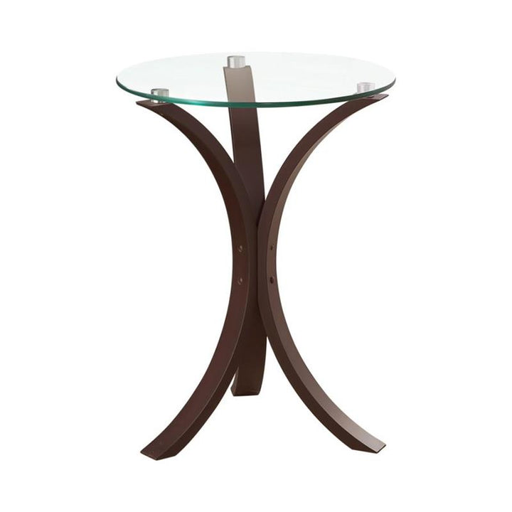 Edgar Round Accent Table Cappuccino (902867)