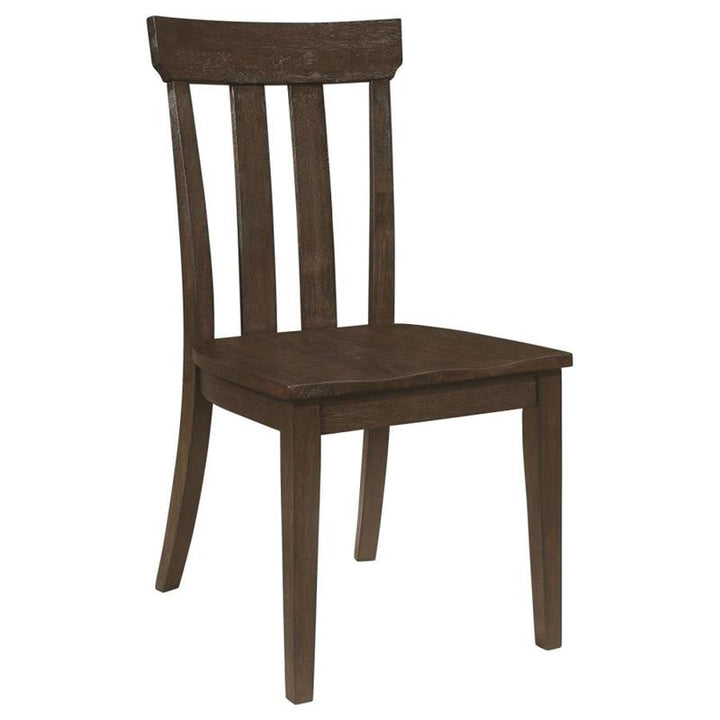 Reynolds Slat Back Dining Side Chair Brown Oak (Set of 2) (107592)