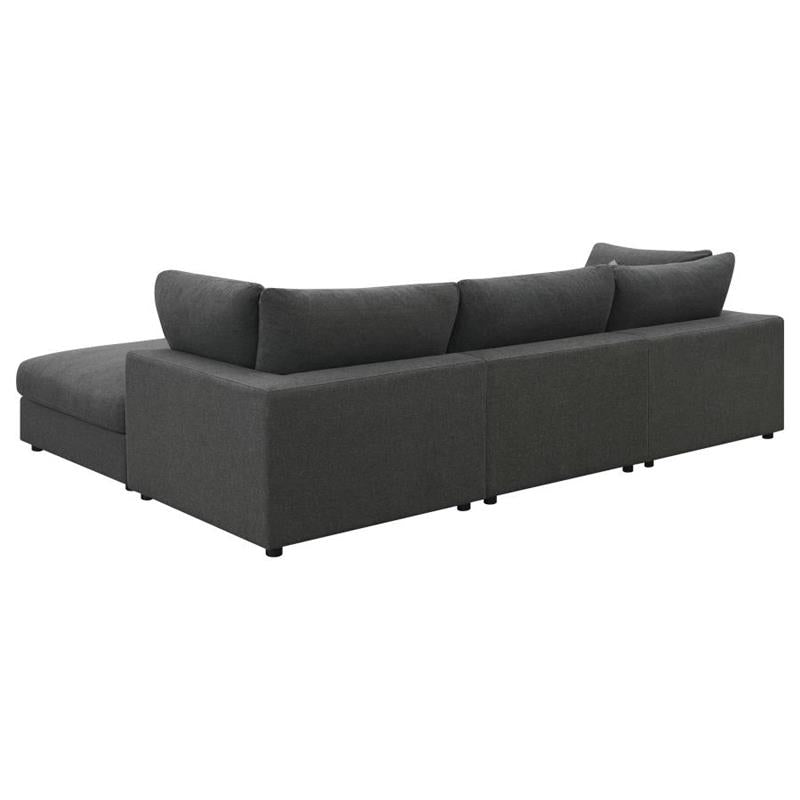 Serene 4-piece Upholstered Modular Sectional Charcoal (551324-SETB)